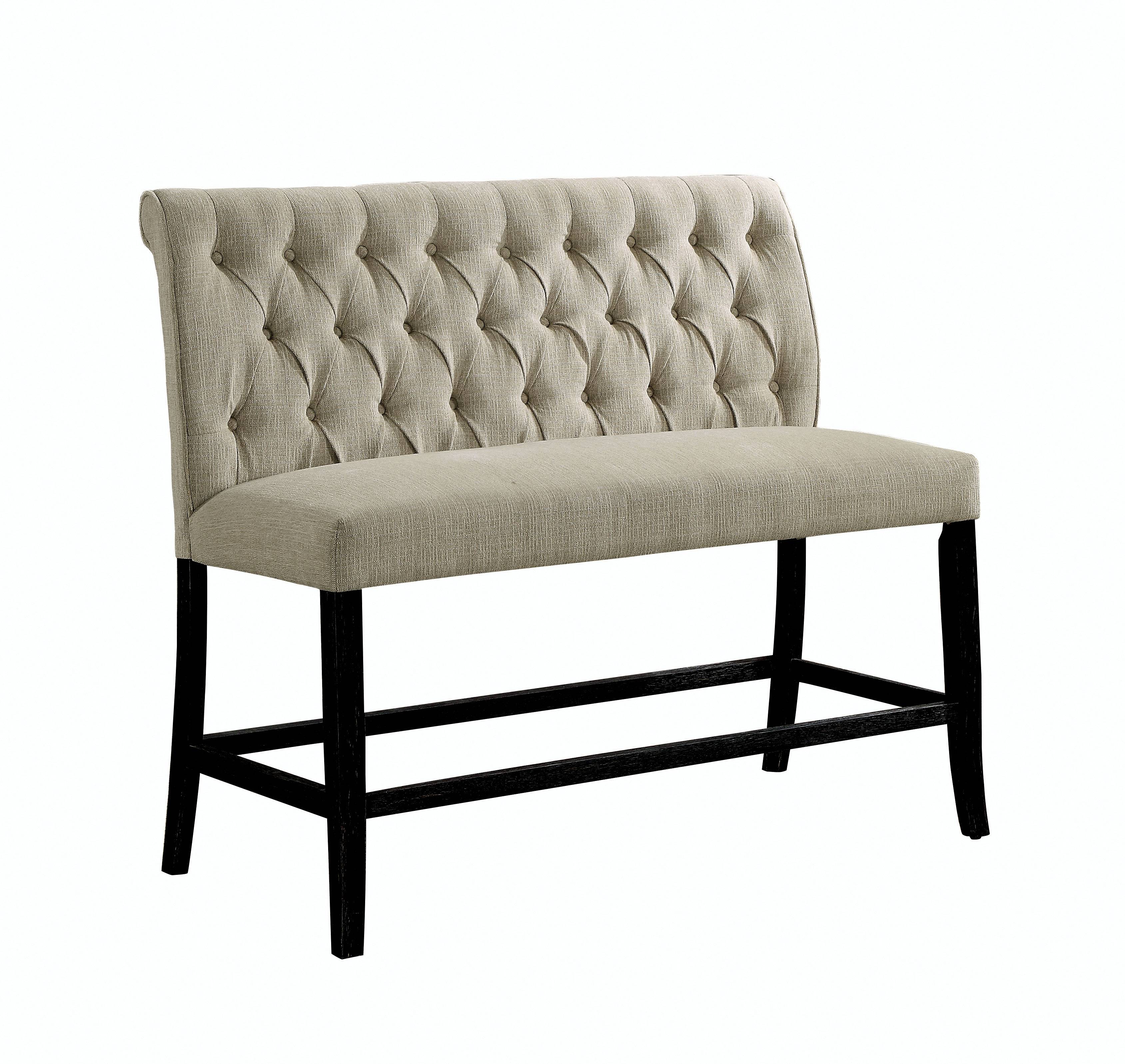 Marynda Transitional Button Tufted Counter Height Bench